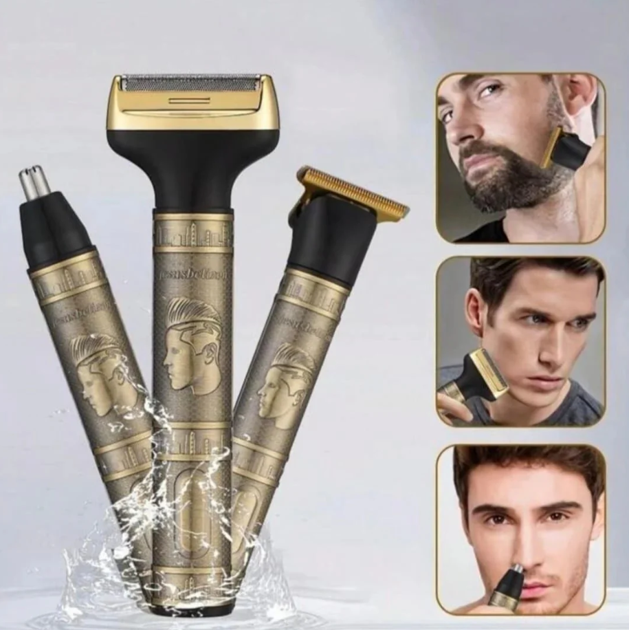 Golden 3 in 1 Grooming Kit - Rechargeable Hair Trimmer