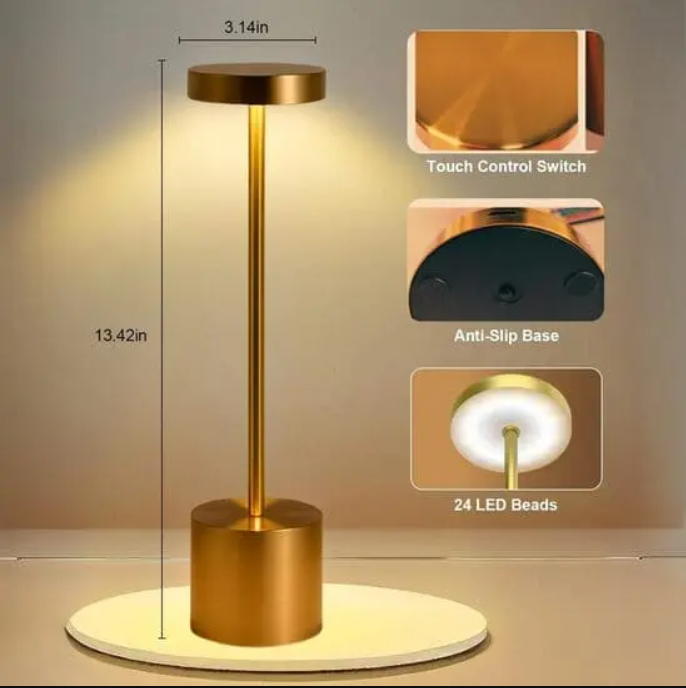 Lamp-Cordless Chargable Long Neck Metal Modern Table Lamp