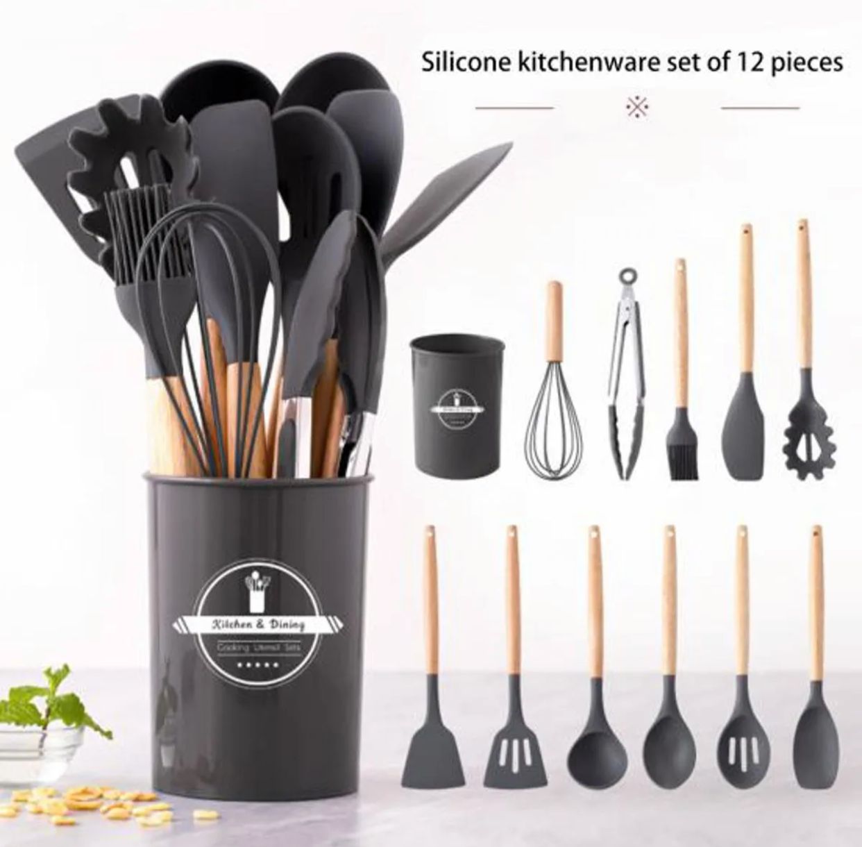 12 Pcs Silicone Cooking Utensils Kitchen set