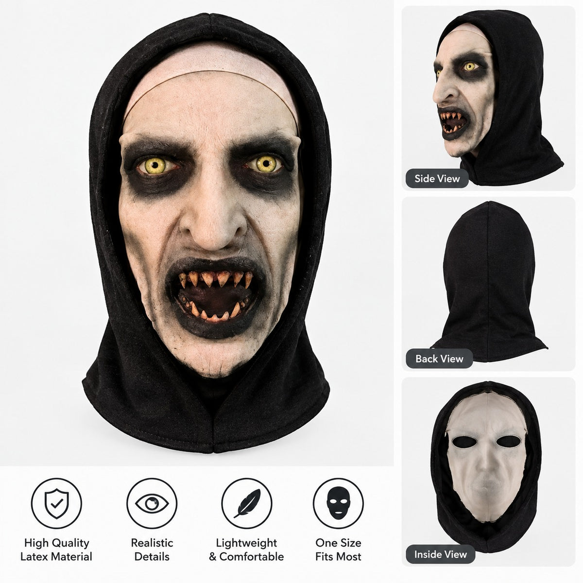 Scary Prank Fabric Mask – Spooky Horror Face Cover for Halloween & Costumes